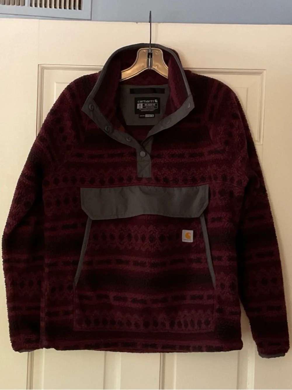 Carhartt WOMEN'S FLEECE PULLOVER RELAXED FIT Size S Gorpcore Outdoor Hiking